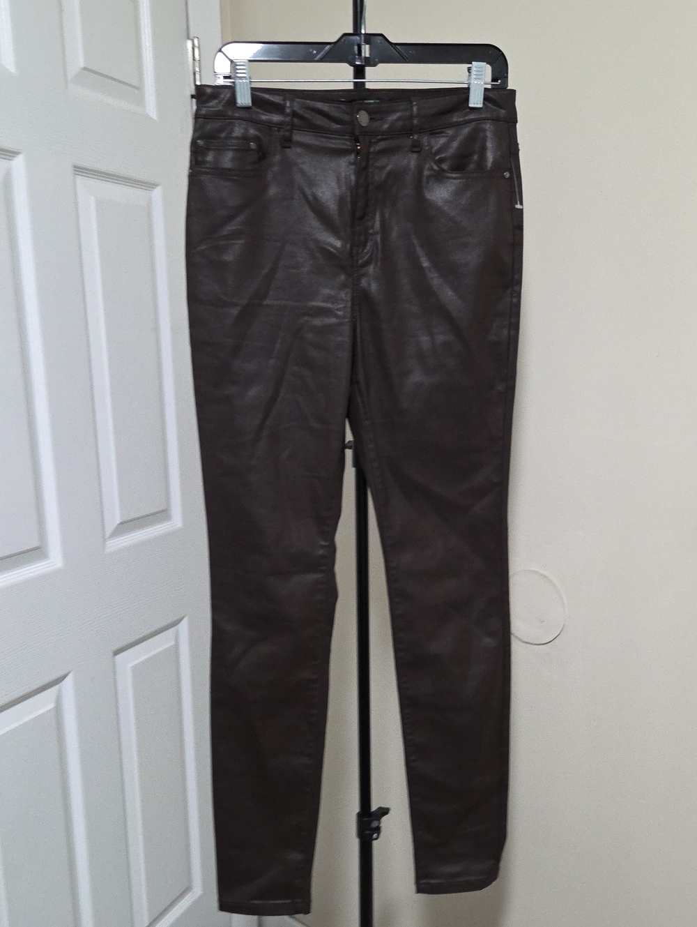 RW&CO. Dark Brown Faux Leather Skinny Pants